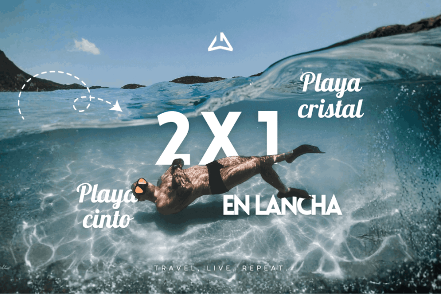 2 X 1 – Playa Cristal + Playa Cinto – Lancha